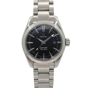 Omega Seamaster Aqua Terra 2577 50 Ladies Watch Date Black Quartz Watch